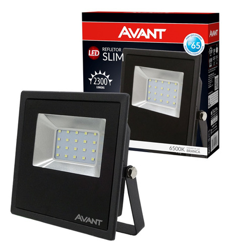 Refletor Led 30w Cob Avant Slim  Ip65 Branco Frio 6500k