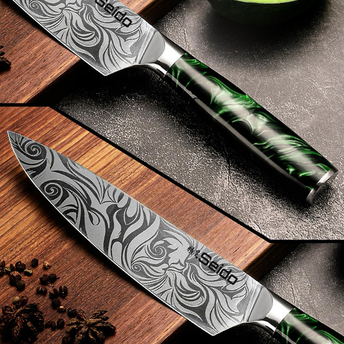 Tengoku Juego De 8 Cuchillos De Chef Profesionales Cuchillas