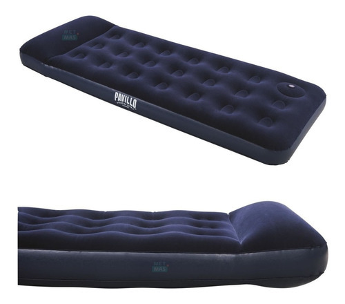 Colchon Inflable 1 Plaza 185x76x28 - Inflador Incorporado!! Color Azul