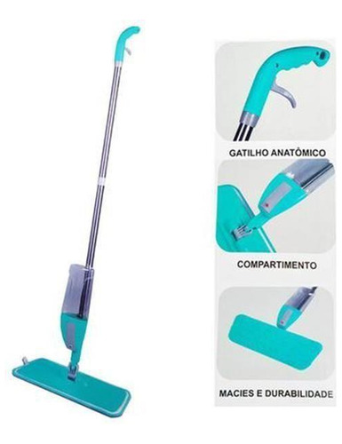 Kit 2 Spray Mop Mágico Reservatório Refil Microfibra 123util