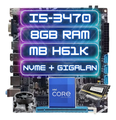 Kit Upgrade Intel I5-3470  + Ddr3 16gb  + Placa Mãe H61/ B75