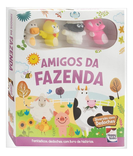 Diversão Com Dedoches: Amigos Da Fazenda, De Brijbasi Art Press. Editora Happy Books Em Português