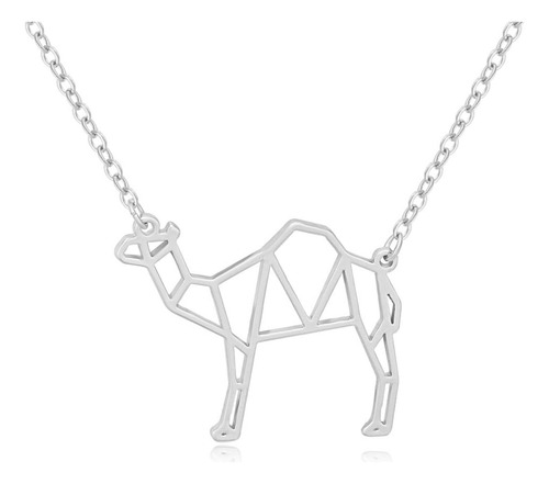 Manzhen Collar Con Colgante De Camello De Origami Geométrico