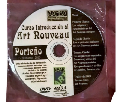 Curso Intro Art Nouveau Bs.as. Dvd + Material Gráfico Aanba