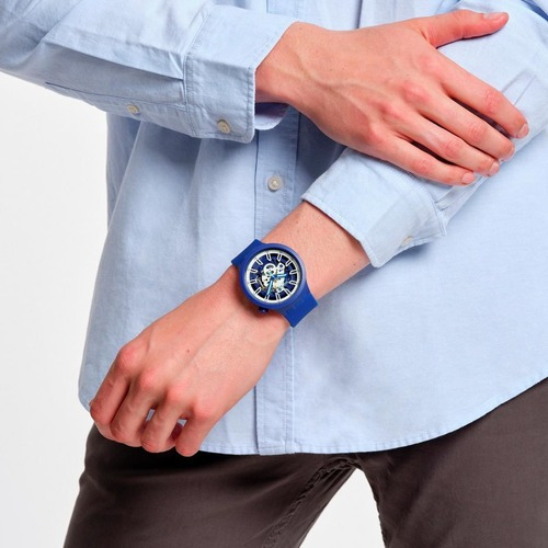 Reloj Swatch Big Bold Iswatch Blue De Silicona Azul