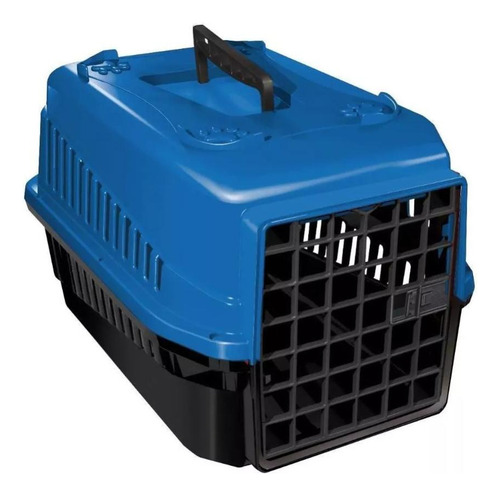 Caixa De Transporte Color N4 Cachorro Gato Cão Cor Azul
