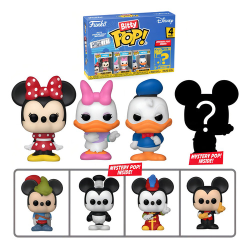 Funko Bitty Pop Minnie, Daisy Duck, Donald Duck, Surpresa