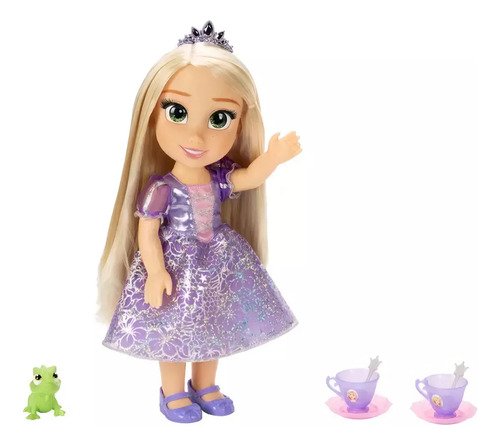Rapunzel. Muñeca Disney. Hora Del Te Con Su Amigo Pascal.