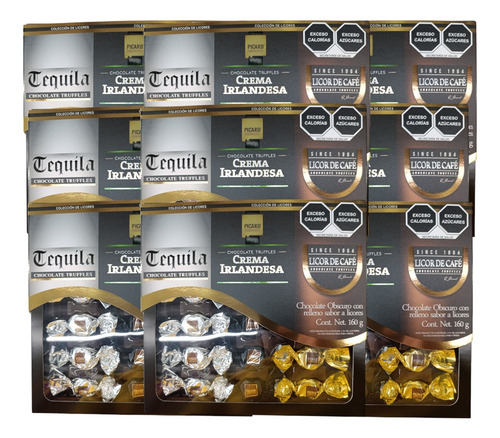 Chocolate Colección Licor 2p 160g C/u Tequila Irlandesa Café