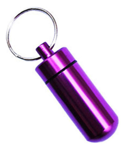 Pastillero De Aluminio Impermeable Portátil Mini Llavero Color Purpura