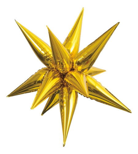 4 Globo Estrella Picos 3d Magic Star 12 Puntas # 36 Jumbo Color Dorado