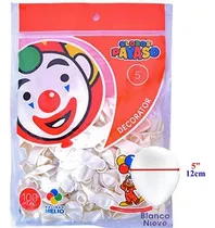 Comprar Globo Latex Decorator Redondo N° 5 Payaso C\u002F100 Piezas Color Blanco
