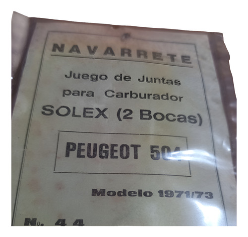 Juego Junta Carburdor Peugeot 504 Solex 2 Bocas 71 Al 73