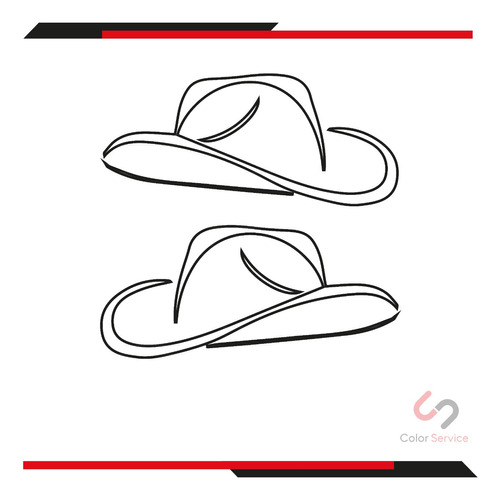 Calca Sticker Mini Sombrero Para Carro, Camioneta 5x8cm 2pz