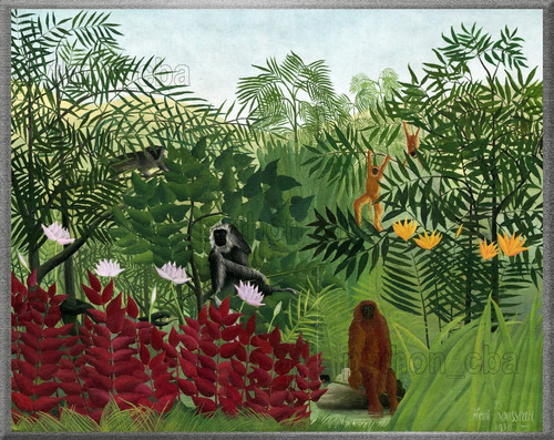 Cuadro Bosque Tropical Con Monos - Henri Rousseau - 1910