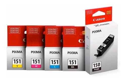 Imagen 2 de 2 de Paq 5 Pzas Cartucho Original Canon 150/151 Negro 151 Colores