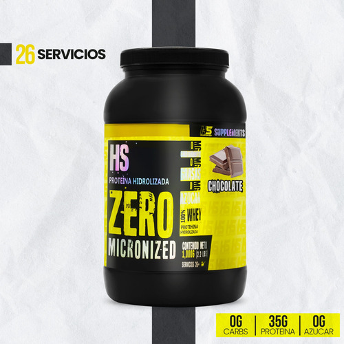 Proteína Whey Hidrolizada Zero Hs 1 Kg Sabores Hiper Sport Chocolate