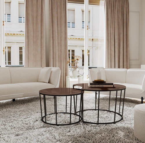Mesa De Centro Tero Nogal Këssa Muebles