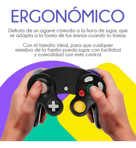 Control Gamecube Joystick Clásico Alámbrico Para Nintendo Color Negro