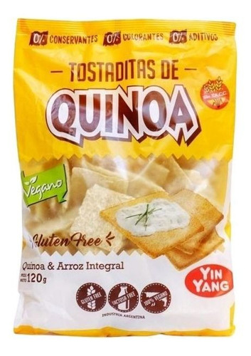 Tostaditas De Quinoa Yin Yang X 120 G Sin Tacc Apto Veganos