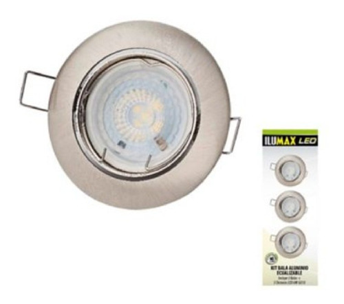 Ilumax Set X 3 Bala Ajustable Satin + 3 Led 6w Gu10 Lb Color Gris 110V/220V