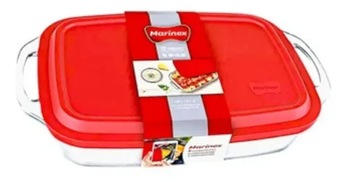 Assadeira Marinex Seletta Retangular 3,5L com Tampa Plástica Vermelha – Nadir 1 Unidade - R$ 46,99