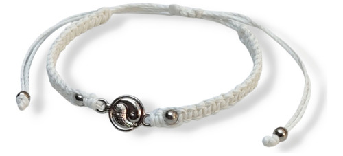 Pulsera Tobillera Yin Yang Acero Hilo Regulable