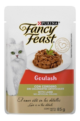 Imagen 1 de 1 de Alimento Fancy Feast Gourmet Para Gato Adulto Sabor Cordero En Sobre De 85g