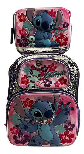Mochila Stich Back Pack Con Lonchera Primaria