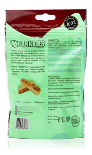 4 Petiscos Pet Barkkies P/ Cães Grilled Chicken