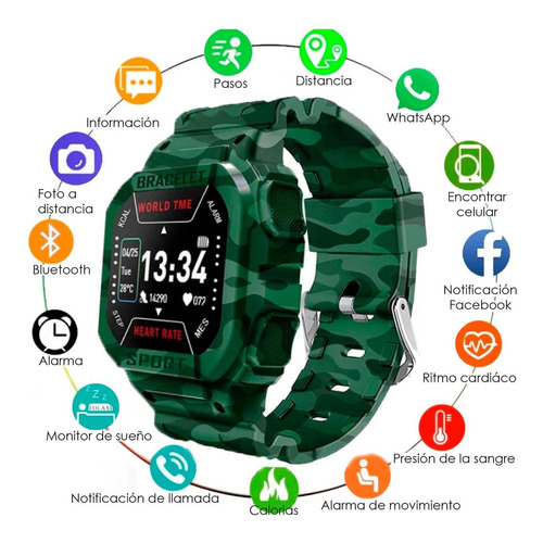 Imagen 2 de 5 de Reloj Smartwatch Vak M5 Bluetooth Ip6 Presion Calorias Sueño