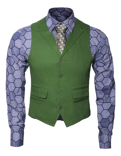 Disfraz De Joker Para Hombre Adulto, Camisa, Chaleco, Corbat