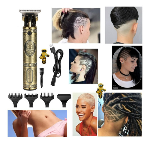 Imagem 2 de 10 de Barbearia Kemei Km-700b 0mm Aparador Cabelo E Barba Elétrico