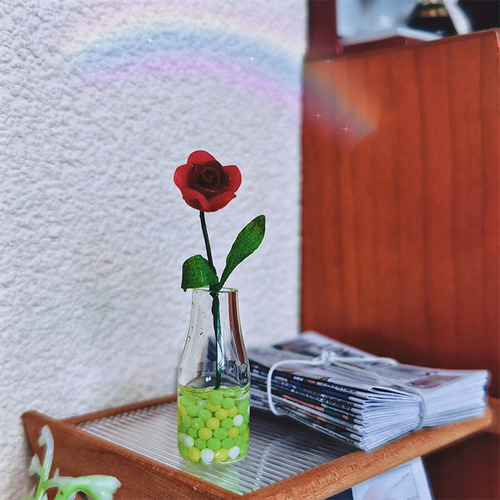 Tiny Houses Flor Y Jarrón, Casa De Muñecas, Mini Mezclar