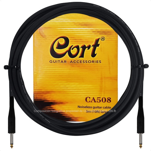 Imagen 7 de 8 de Cable Audio Guitarra Bajo Instrumentos Plug Plug Cort 3m
