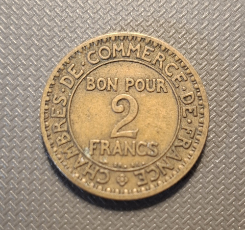 Francia 2 Francos 1924. Km# 877 (Usado)