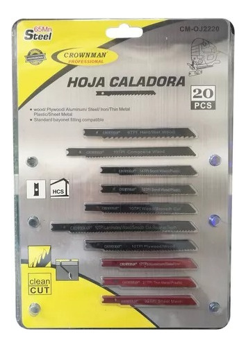 20 Hojas Para Sierra Caladora Madera Aluminio Metal Repuesto