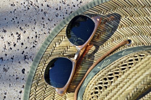 Anteojos De Sol Vintage Combinados Marco Marrón Negro Marrón Dorado