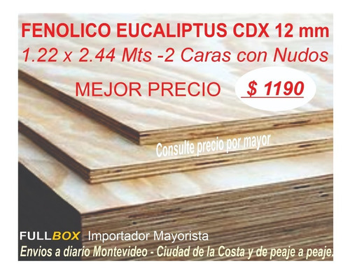 Imagen 3 de 5 de Chapon Fenolico Eucalipto 12mm Mejor Precio Placas Del Este