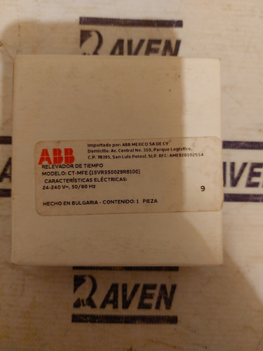 Ct-mfe 1svr550029r8100 Abb Nuevo Original Raven Automation