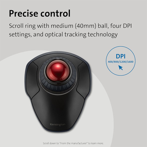 Trackball Sem Fio Kensington Orbit Com Anel De Rolagem - Bl.