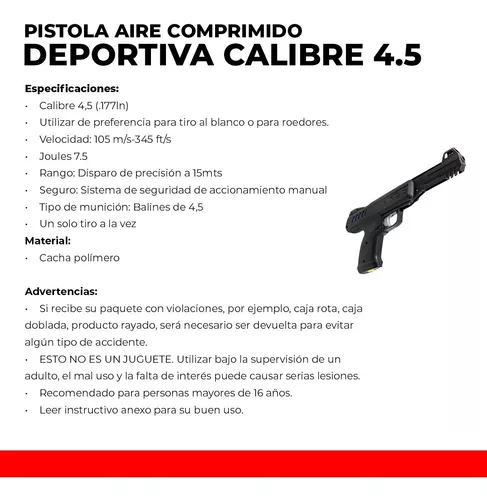 Pistola Aire Comprimido Deportiva Calibre 4.5 GAMO de Venta en
