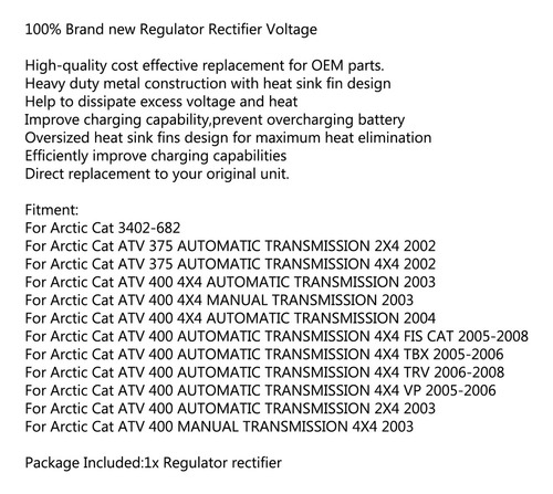Wh1 Regulador Para Arctic Cat Atv 375 400 4x4 Automático