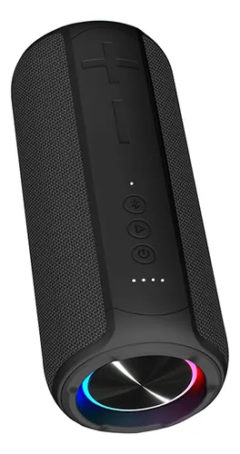 Parlante bluetooth JD E300 Inalámbrico portátil con funcion TWS color negro y Luz Led 
