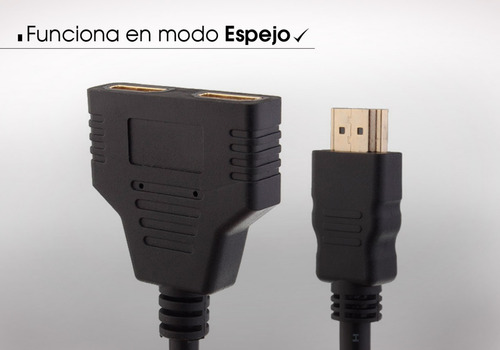 Splitter Hdmi 1x2 Cable Adaptador Derivador 1080p Espejo