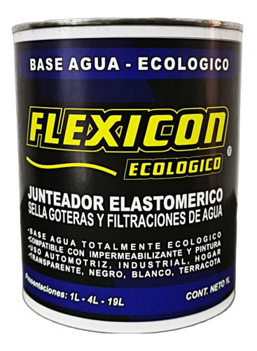 Sellador Junteador Elastomérico Base Agua Flexicon 1 L