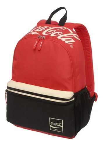 Mochila Escolar Coca Cola Blank Preto E Vermelho Pacific