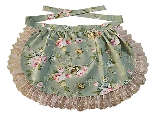 Delantal De Cintura De Moda Crb Con Bolsillo De Algodon Com