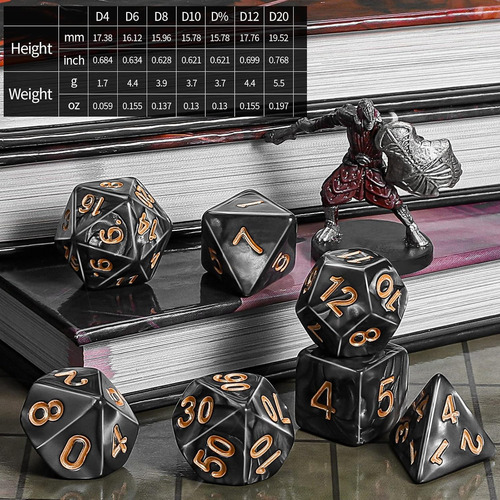 Juego De Dados Ciaraq Para Calabozos Y Dragones (dnd) Ab 8a