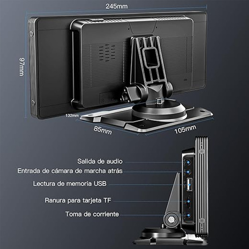 Radio Auto 11' Portable Applecarplay, Android Y Camara Dual